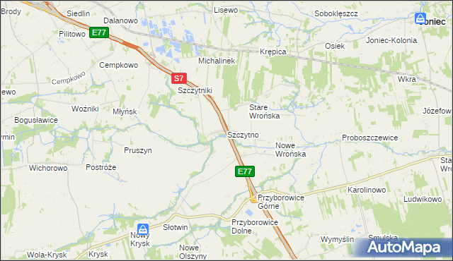 mapa Szczytno gmina Załuski, Szczytno gmina Załuski na mapie Targeo