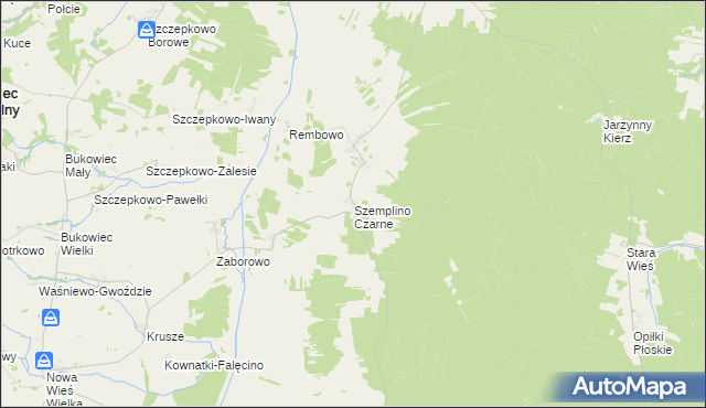 mapa Szemplino Czarne, Szemplino Czarne na mapie Targeo