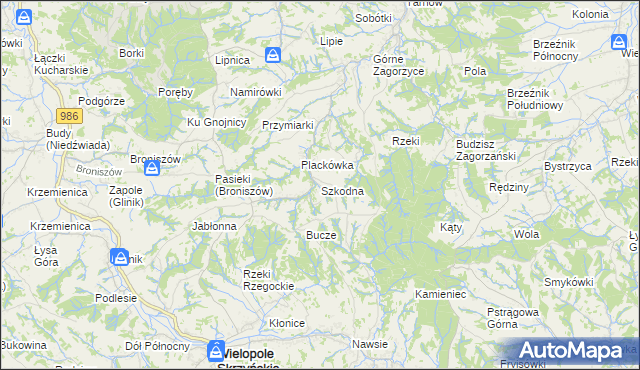 mapa Szkodna, Szkodna na mapie Targeo