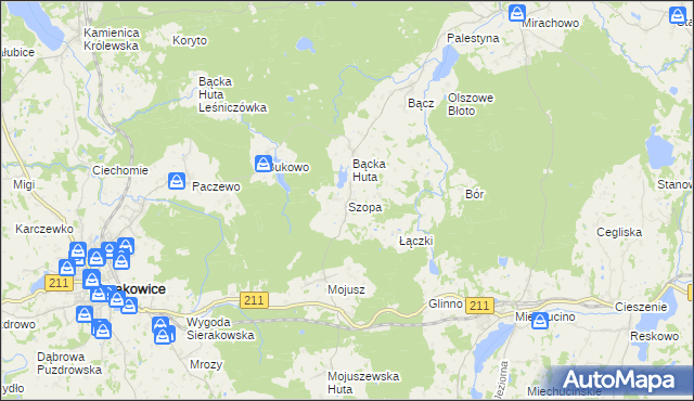 mapa Szopa, Szopa na mapie Targeo