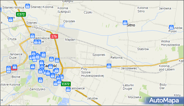 mapa Szopinek, Szopinek na mapie Targeo