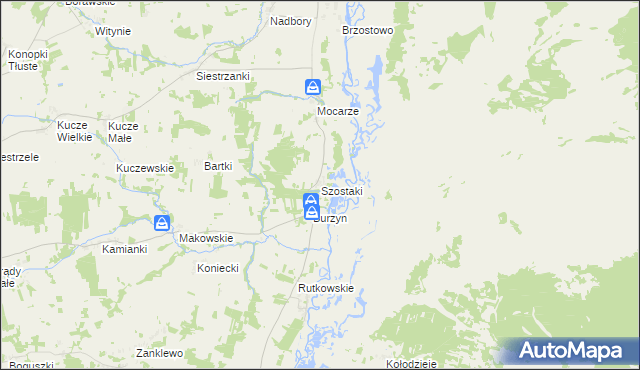 mapa Szostaki gmina Jedwabne, Szostaki gmina Jedwabne na mapie Targeo