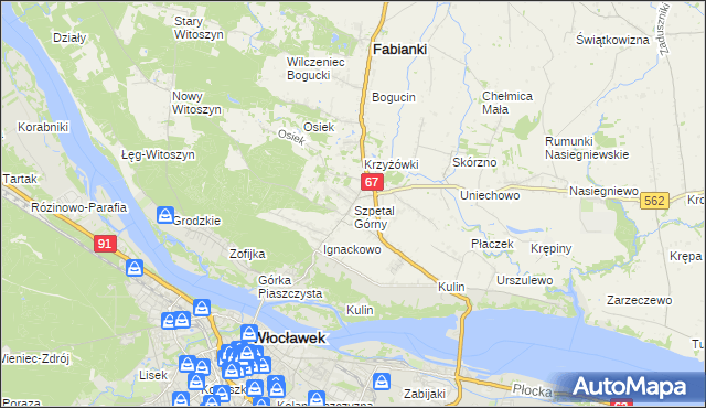 mapa Szpetal Górny, Szpetal Górny na mapie Targeo