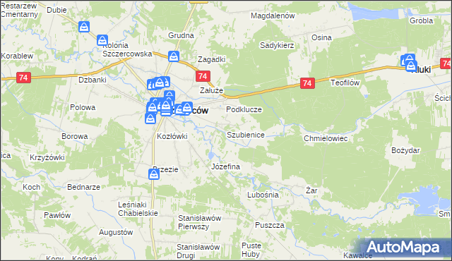 mapa Szubienice, Szubienice na mapie Targeo