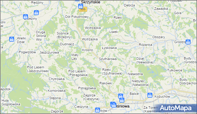 mapa Szufnarowa, Szufnarowa na mapie Targeo
