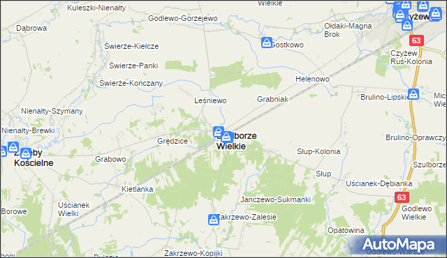 mapa Szulborze-Koty, Szulborze-Koty na mapie Targeo