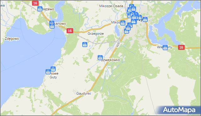mapa Szwejkówko, Szwejkówko na mapie Targeo