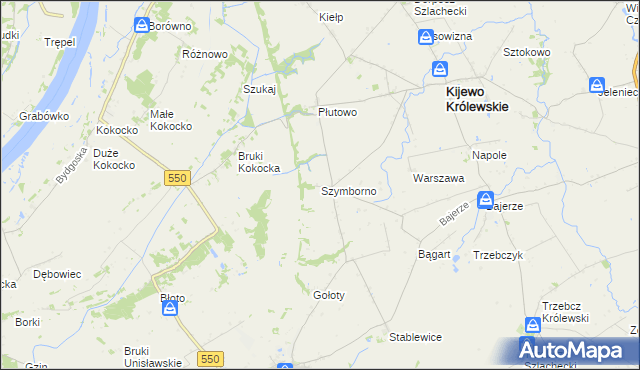 mapa Szymborno, Szymborno na mapie Targeo
