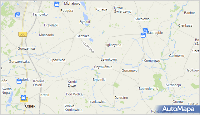 mapa Szymkowo, Szymkowo na mapie Targeo