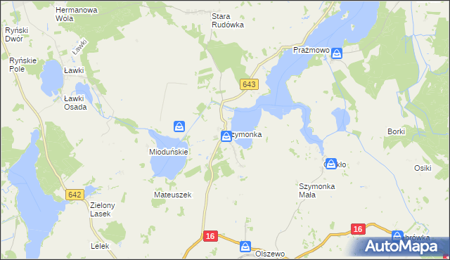 mapa Szymonka, Szymonka na mapie Targeo