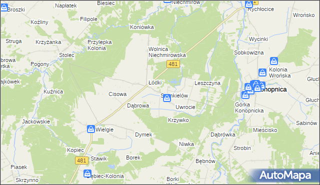 mapa Szynkielów, Szynkielów na mapie Targeo