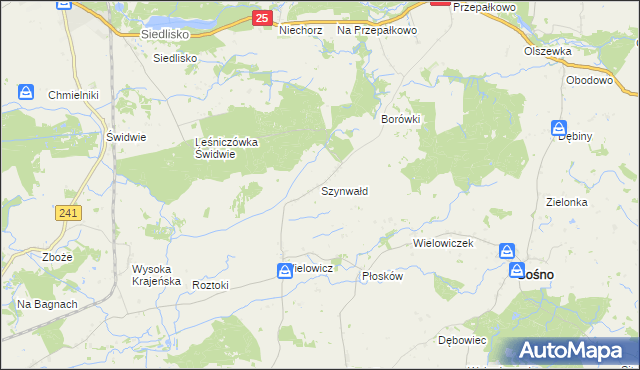 mapa Szynwałd gmina Sośno, Szynwałd gmina Sośno na mapie Targeo