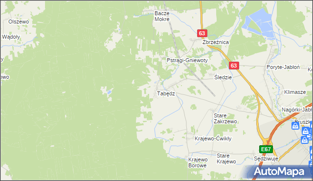 mapa Tabędz, Tabędz na mapie Targeo