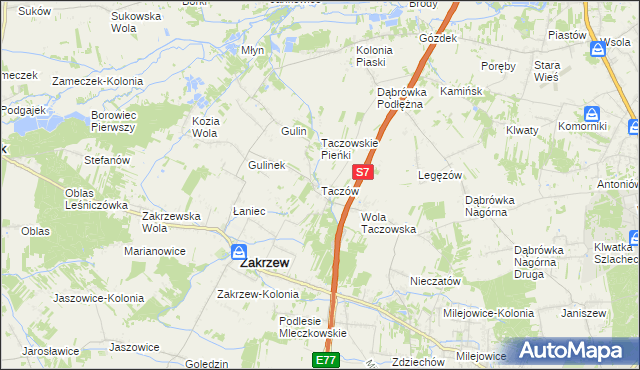 mapa Taczów, Taczów na mapie Targeo