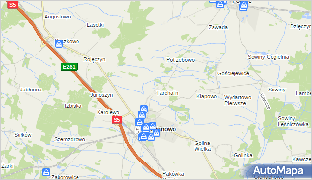 mapa Tarchalin, Tarchalin na mapie Targeo