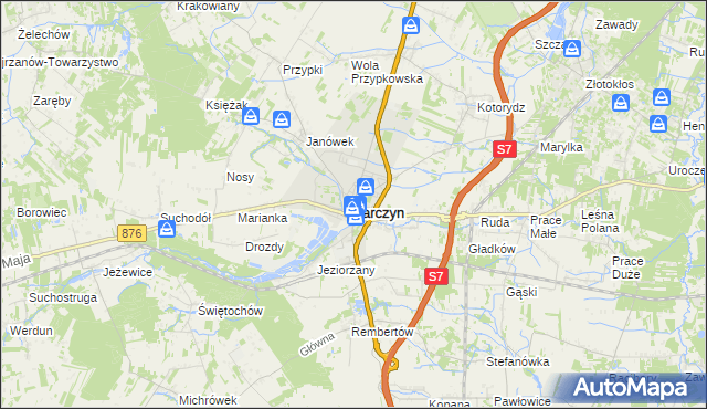 mapa Tarczyn powiat piaseczyński, Tarczyn powiat piaseczyński na mapie Targeo