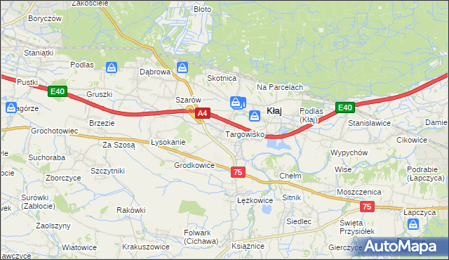 mapa Targowisko gmina Kłaj, Targowisko gmina Kłaj na mapie Targeo