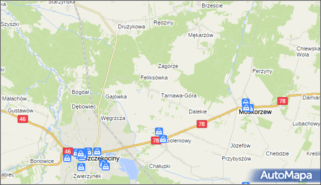 mapa Tarnawa-Góra, Tarnawa-Góra na mapie Targeo