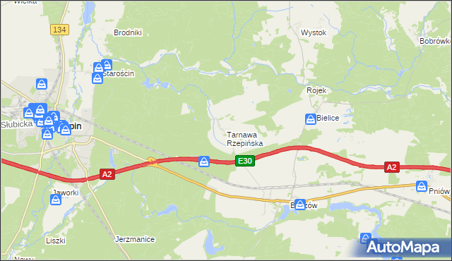 mapa Tarnawa Rzepińska, Tarnawa Rzepińska na mapie Targeo