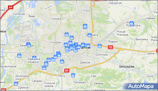 mapa Tarnów, Tarnów na mapie Targeo