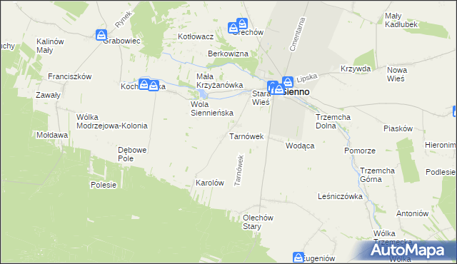mapa Tarnówek gmina Sienno, Tarnówek gmina Sienno na mapie Targeo