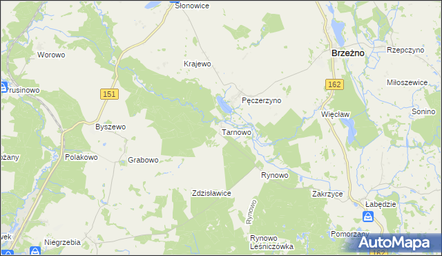 mapa Tarnowo gmina Łobez, Tarnowo gmina Łobez na mapie Targeo