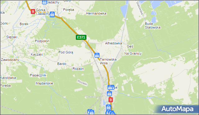 mapa Tarnowska Wola gmina Nowa Dęba, Tarnowska Wola gmina Nowa Dęba na mapie Targeo