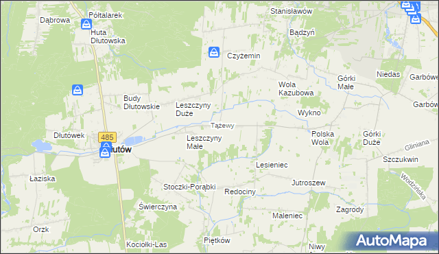 mapa Tążewy, Tążewy na mapie Targeo