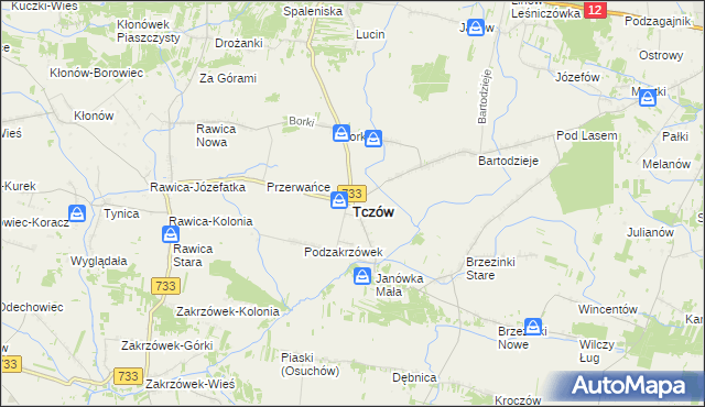 mapa Tczów, Tczów na mapie Targeo