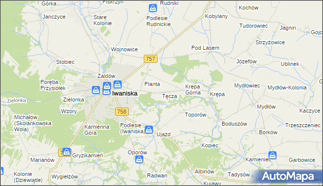 mapa Tęcza, Tęcza na mapie Targeo