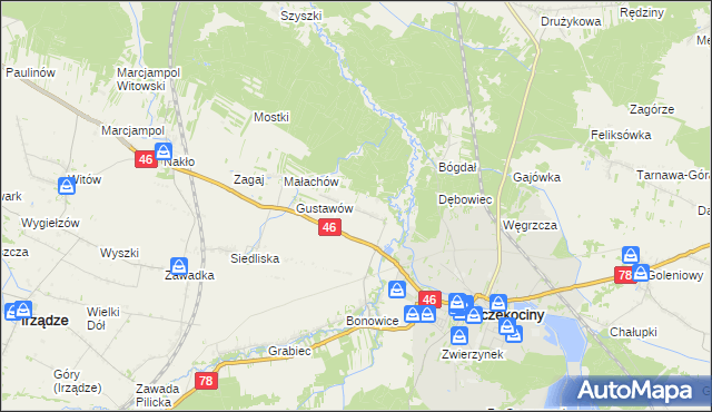 mapa Tęgobórz, Tęgobórz na mapie Targeo