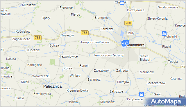 mapa Tempoczów-Rędziny, Tempoczów-Rędziny na mapie Targeo