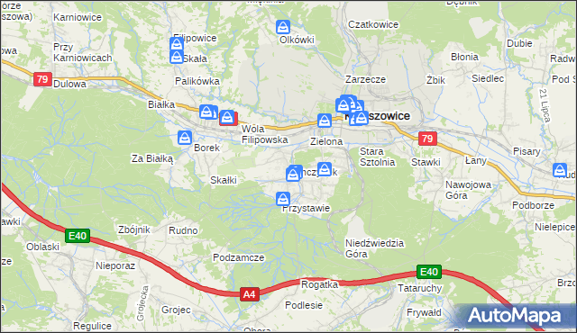 mapa Tenczynek, Tenczynek na mapie Targeo