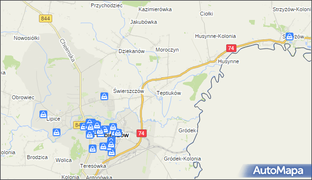 mapa Teptiuków, Teptiuków na mapie Targeo