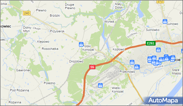 mapa Terespol Pomorski, Terespol Pomorski na mapie Targeo