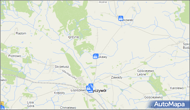 mapa Tłukawy, Tłukawy na mapie Targeo