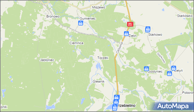 mapa Toczek, Toczek na mapie Targeo