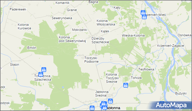 mapa Toczyski Średnie, Toczyski Średnie na mapie Targeo