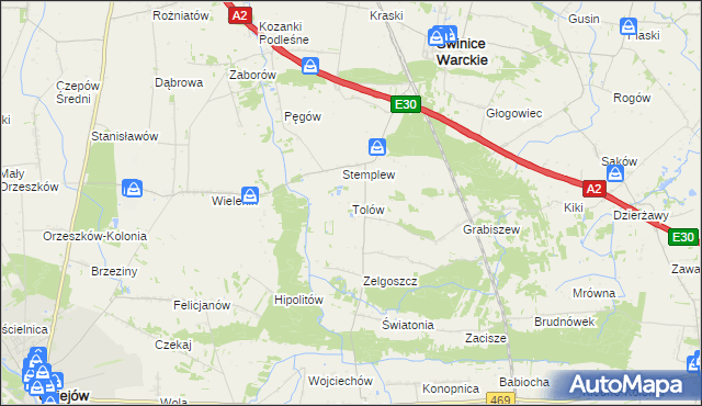 mapa Tolów, Tolów na mapie Targeo