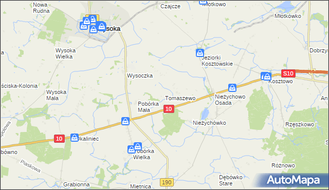 mapa Tomaszewo gmina Białośliwie, Tomaszewo gmina Białośliwie na mapie Targeo