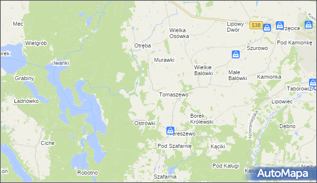 mapa Tomaszewo gmina Kurzętnik, Tomaszewo gmina Kurzętnik na mapie Targeo