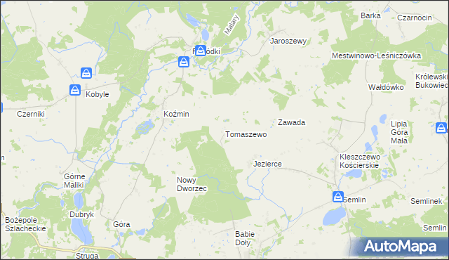 mapa Tomaszewo gmina Zblewo, Tomaszewo gmina Zblewo na mapie Targeo