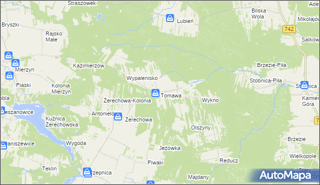 mapa Tomawa, Tomawa na mapie Targeo