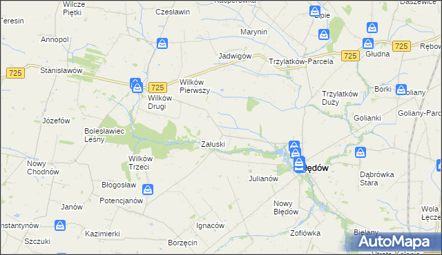 mapa Tomczyce gmina Błędów, Tomczyce gmina Błędów na mapie Targeo