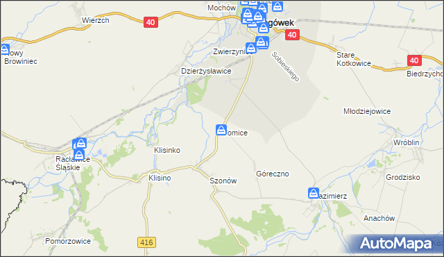 mapa Tomice gmina Głogówek, Tomice gmina Głogówek na mapie Targeo