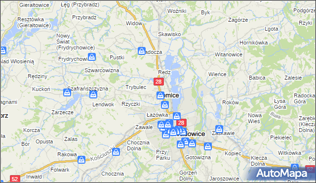 mapa Tomice powiat wadowicki, Tomice powiat wadowicki na mapie Targeo