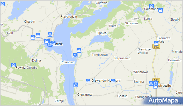 mapa Tomiszewo, Tomiszewo na mapie Targeo