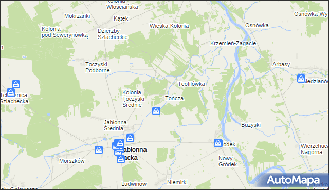 mapa Tończa gmina Jabłonna Lacka, Tończa gmina Jabłonna Lacka na mapie Targeo