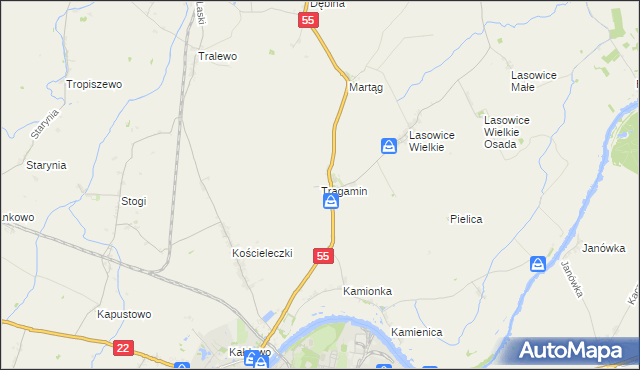 mapa Tragamin, Tragamin na mapie Targeo