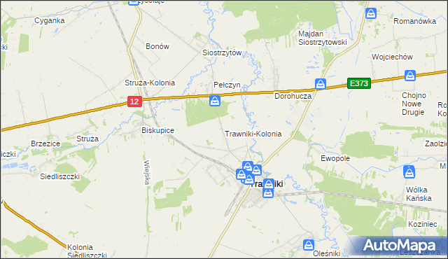 mapa Trawniki-Kolonia, Trawniki-Kolonia na mapie Targeo